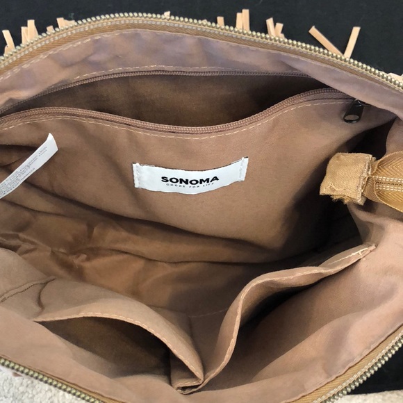Sonoma Fringe Crossbody - tan/brown w/ chain strap - Picture 4 of 5